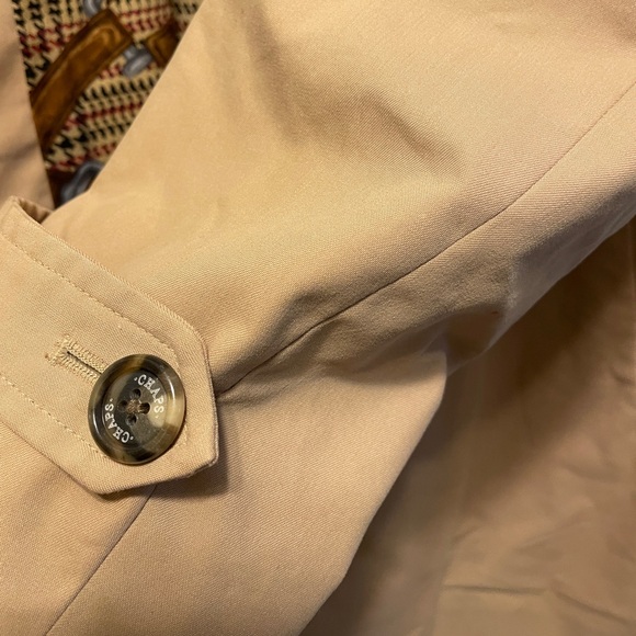Chaps beige lined trench coat size small - Picture 6 of 7